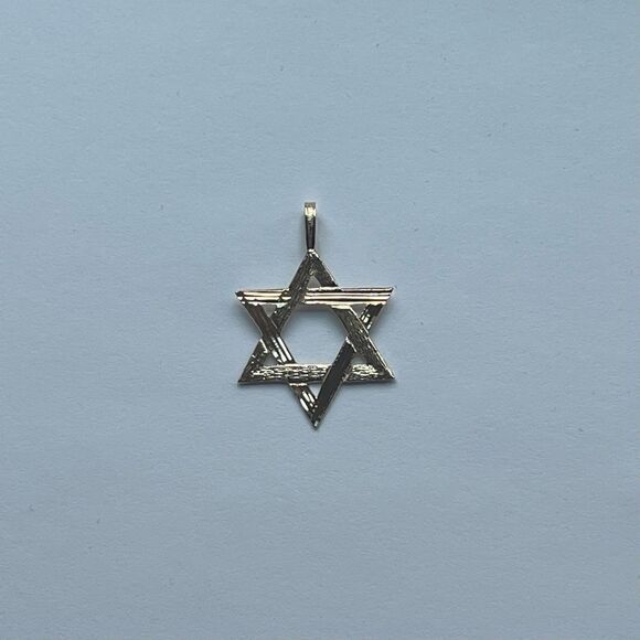 14k Solid Yellow Gold Star of David Pendant | 14K Star of David charm | - Picture 5 of 8